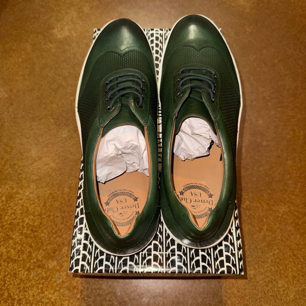 Driver Club USA “Brooklyn” Green Napa Leather Sneakers 👟💚